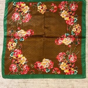 Floral Brown and Green Scarf